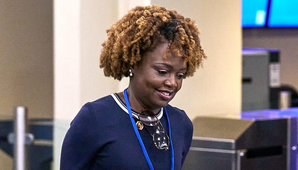 Karine Jean-Pierre, White House Press Secretary, at the United Nations on Sept 19, 2013