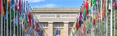 Flags at the United Nations in Geneva