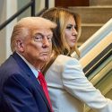 President Trump and his wife, Melania, on the escalator to the UN General Assembly