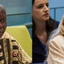 Olara Otunnu (left) and Ivonne A-Baki, both candidates for the position of the next UN Secretary-General, at their candidate dialoges at the UN
